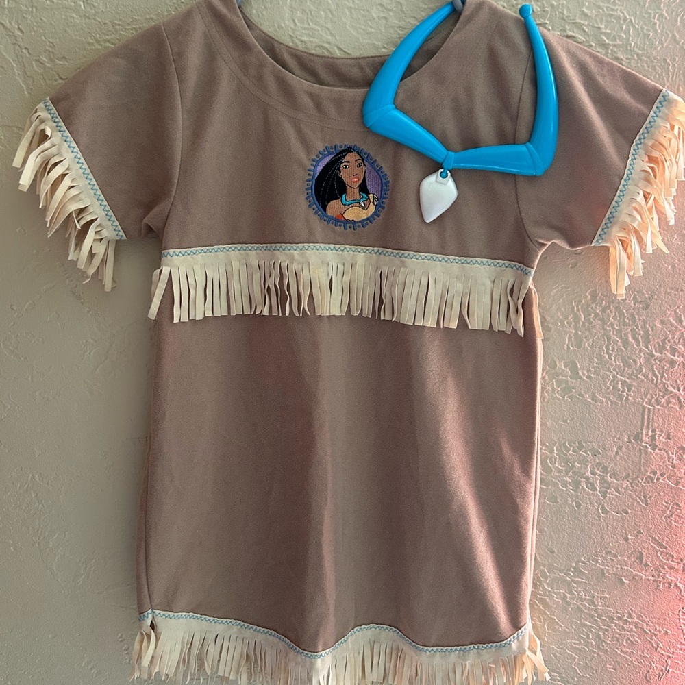 Vintage Disney Pocahontas Costume with Necklace